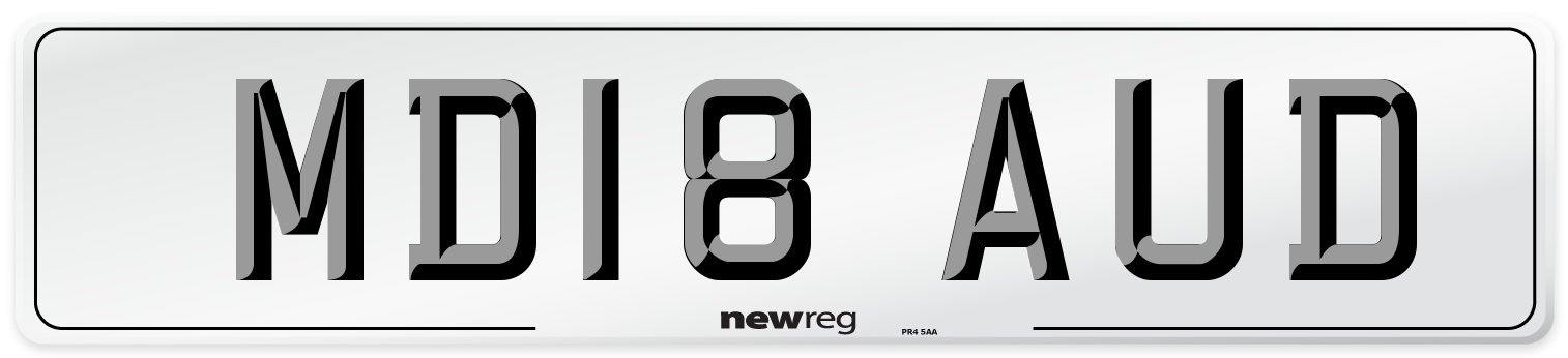 MD18 AUD Number Plate from New Reg